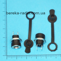 Гніздо живлення DC 5.5x2.1mm монтажне, з вологозахисною заглушкою