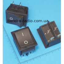 Перемикач клавішний KCD4 OFF-(ON) (з автоповерненням), 4 pin, 16A/250V, чорний