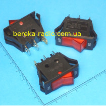 Перемикач клавішний RS606, ON-OFF, 3 pin, 16A/250V, з підсвіткою