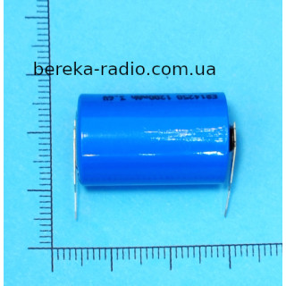 Акумулятор 3.6V, 1200mAh, ER14250-2PT, Li-SO2, bobdin type, для монтажу в плату