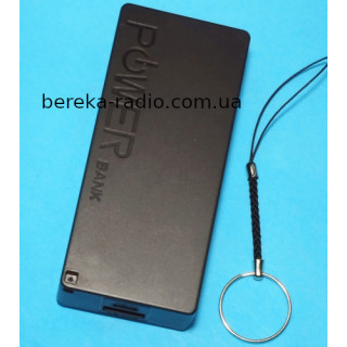 Корпус для PowerBank 2 х 18650, 1xUSB 5V/1A, micro USB, прямокутний корпус, 96x45x22mm