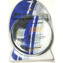 Шнур DVI(24+1 шт.- шт., Hi-Fi, з фільтрами, gold, 5.0m, блістер