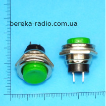 Кнопка DS-212 без фіксації OFF-(ON), 2pin, 3A/250V, зелена