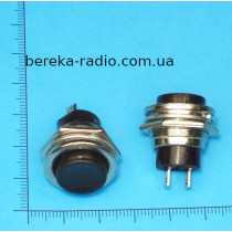 Кнопка DS-212 без фіксації OFF-(ON), 2pin, 3A/250V, чорна