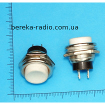 Кнопка DS-212 без фіксації OFF-(ON), 2pin, 3A/250V, біла