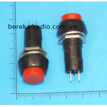 Кнопка PBS-11B середня, без фіксації OFF-(ON), 2 pin, 1A/250V, червона