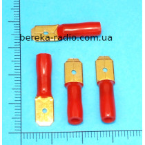 Клема штекер 6.3mm червона