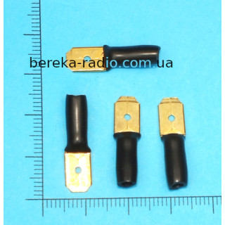 Клема штекер 6.3mm чорна