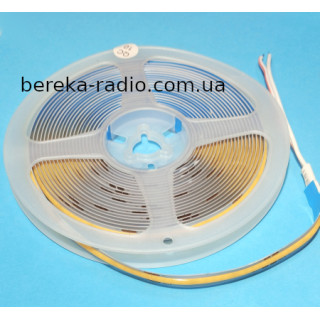 Стрічка COB біла тепла 300 LED, 12V, 11W/m, 24-26 Lm/LED, IP20