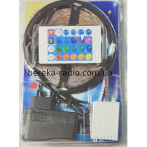 Стрічка RGB SMD2835/54, 12V, 10W/m, IP65 в наборі з блоком живлення, контролером та пультом