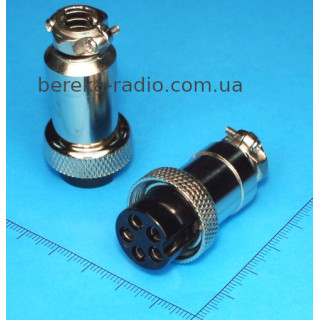 Роз`єм MIC 325 big, гніздо на кабель 5 pin, діаметр 20 mm, металевий корпус