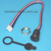 Гніздо USB Type-C, 2 pin, з проводом 10 см та заглушкою, для монтажу на корпус