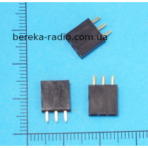 PBS-3 гніздо однорядне 3 pin, крок 2.54mm