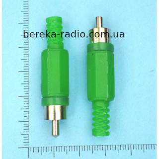 Штекер RCA зелений, пластик, VK10136