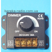 Дімер для LED стрічки KNOB, 360W, 12V/24V, 30A, ручне управління