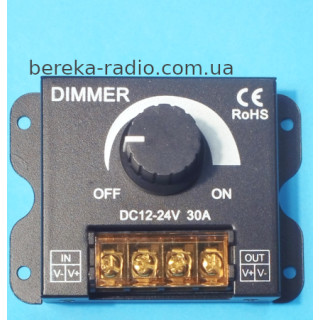 Дімер для LED стрічки KNOB, 360W, 12V/24V, 30A, ручне управління