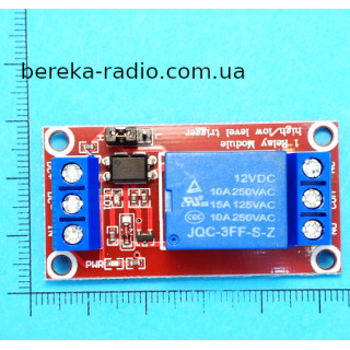 Плата реле 1 шт 12V з оптичною розв`язкою (модуль 1-4)