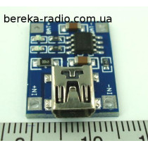 Модуль заряду Li-ion акумуляторів на TP4056 micro USB (FC-75) (5V, Imax=1A, 22x17x4mm)