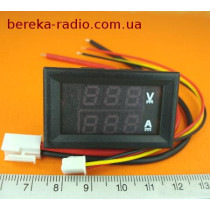 Вольтметр амперметр 0.28`` DC 0-100V/10A (червоно-синій інд.)