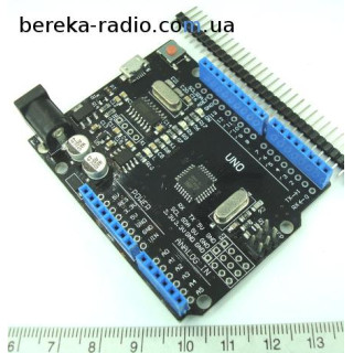 Arduino UNO R3-MEGA328P micro USB (без кабеля, чорна плата)