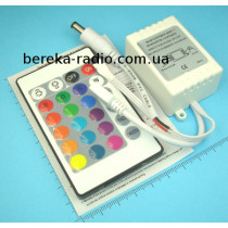 Контролер RGB 24 кнопки, 72W, 5-24V, 6А, інфрачервоний (IR)
