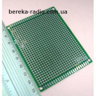 Плата макетна двохстороння 70x90mm FR4 з металізацією і зеленою маскою