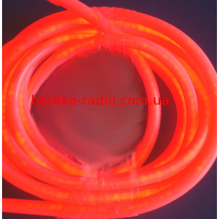 Світлодіодний неон круглий червоний, 2835/120, 220V, IP68, D15, SERIES RN/PRO