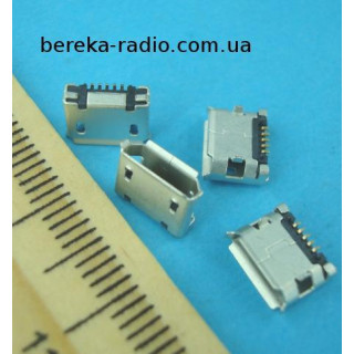 Гніздо micro USB B (№ 2), 5 pin, 2 виводи DIP