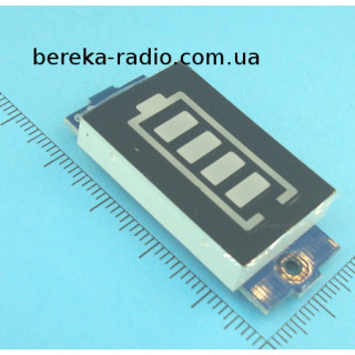 Індикатор заряду 3-х акумуляторів 12.6V, синій інд., 4-ри сегменти, XW228DKFR4