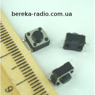 Тактова кнопка SMD 4pin 6x6x4.3mm, шток 0.8mm /China