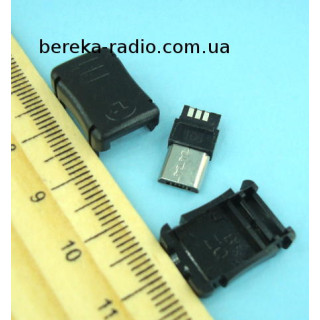 Штекер micro USB (Samsung), під шнур, пластик