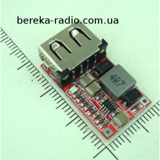 Перетворювач DC-DC понижаючий QSKJ, USB, Uвх=6-24V, Uвих=5.1V, Iвих=3A, ККД=97.5%, 26x15x7.5mm