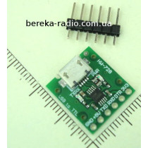 Перетворювач USB-TTL на CH340E, microUSB, Ucc=3.3-5V, 17x15x4mm, HW-728