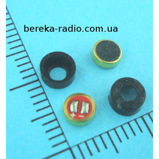 Мікрофон електретний FM4015 (4.0x1.5mm), 1.5-10V, -48...66dB, s/n-56dB, Imax=500uA, з резиновими вту