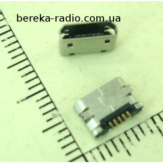 Гніздо micro USB B (№ 7), 5 pin монтажне MK5P-2