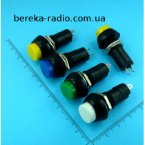Кнопка PBS-11B середня, без фіксації OFF-(ON), 2 pin, 1A/250V, зелена