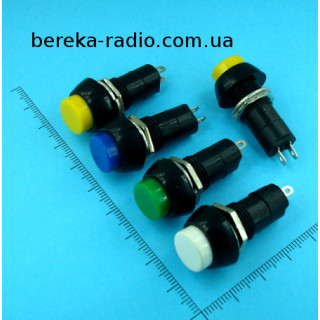 Кнопка PBS-11B середня, без фіксації OFF-(ON), 2 pin, 1A/250V, жовта