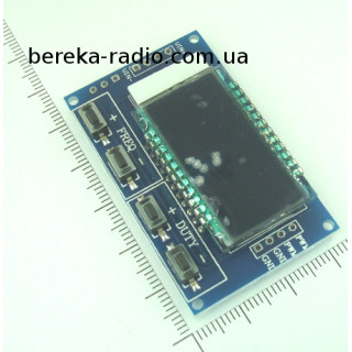 Генератор прямокутних імп. з LCD дисплеєм (1 Гц - 150 кГц, 3.3 - 30V, ШІМ, один канал)