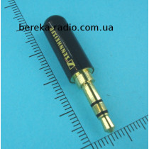 Штекер 3.5mm стерео Sennheiser, металевий корпус, чорний