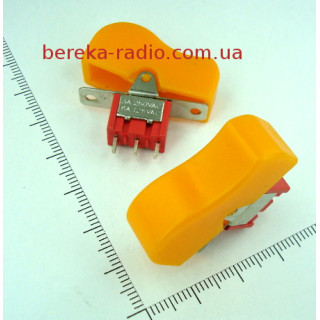 Перемикач клавішний RLS-102-D1 (ON-ON), 3pin, 3A/250VAC, жовтий