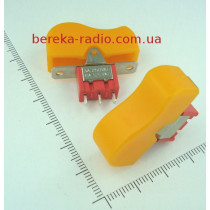 Перемикач клавішний RLS-103-D1 (ON-OFF-ON), 3pin, 3A/250VAC, жовтий