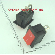 Перемикач клавішний KCD-1 ON-OFF, 2 pin, 6A/220V, червоний