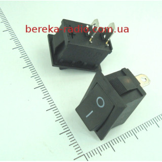 Перемикач клавішний KCD-1 ON-OFF, 2 pin, 6A/220V, чорний
