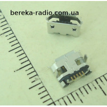 Гніздо micro USB B (№ 3), 5 pin, 4 виводи DIP