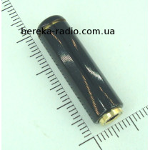 Гніздо 3.5mm 4C на кабель, металевий корпус, чорний