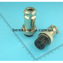 Роз`єм MIC 324, гніздо на кабель 4 pin, діаметр 16 mm, металевий корпус