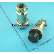 Роз`єм MIC 326, гніздо на кабель 6 pin, діаметр 16 mm, металевий корпус