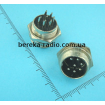 Роз`єм MIC 337, штекер монтажний 7 pin, діаметр 16 mm, металевий корпус