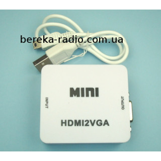 Конвертор HDMI в VGA (гн.HDMI (IN) - гн.VGA (OUT)), mini