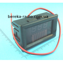 Індикатор заряду акумулятора 12-60V з 8-ми сегм. LED інд. і 3-х розр. вольтметром 12-60V , 0.56`` че